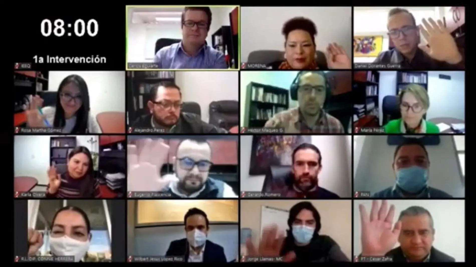 En la reunión virtual se abordó este tema sobre los debates.  Cortesía IEEQ.